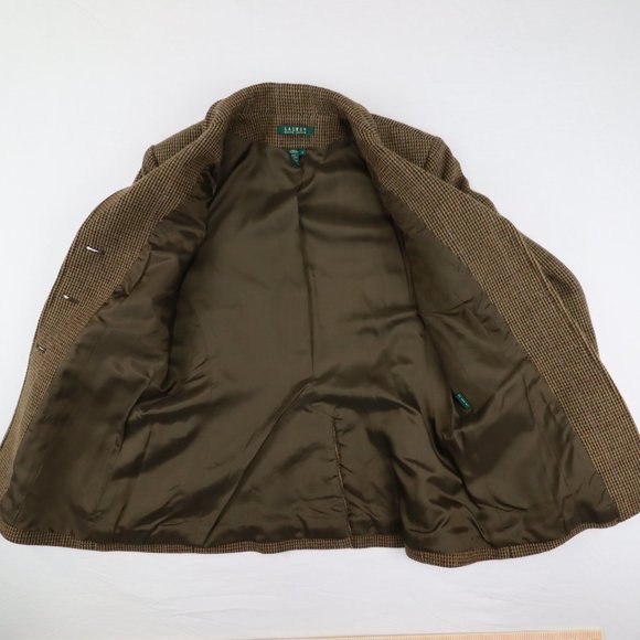 RALPH LAUREN BROWN PURPLE MULTI HOUNDS-TOOTH BLAZER JACKET SIZE 12 - Picture 11 of 15